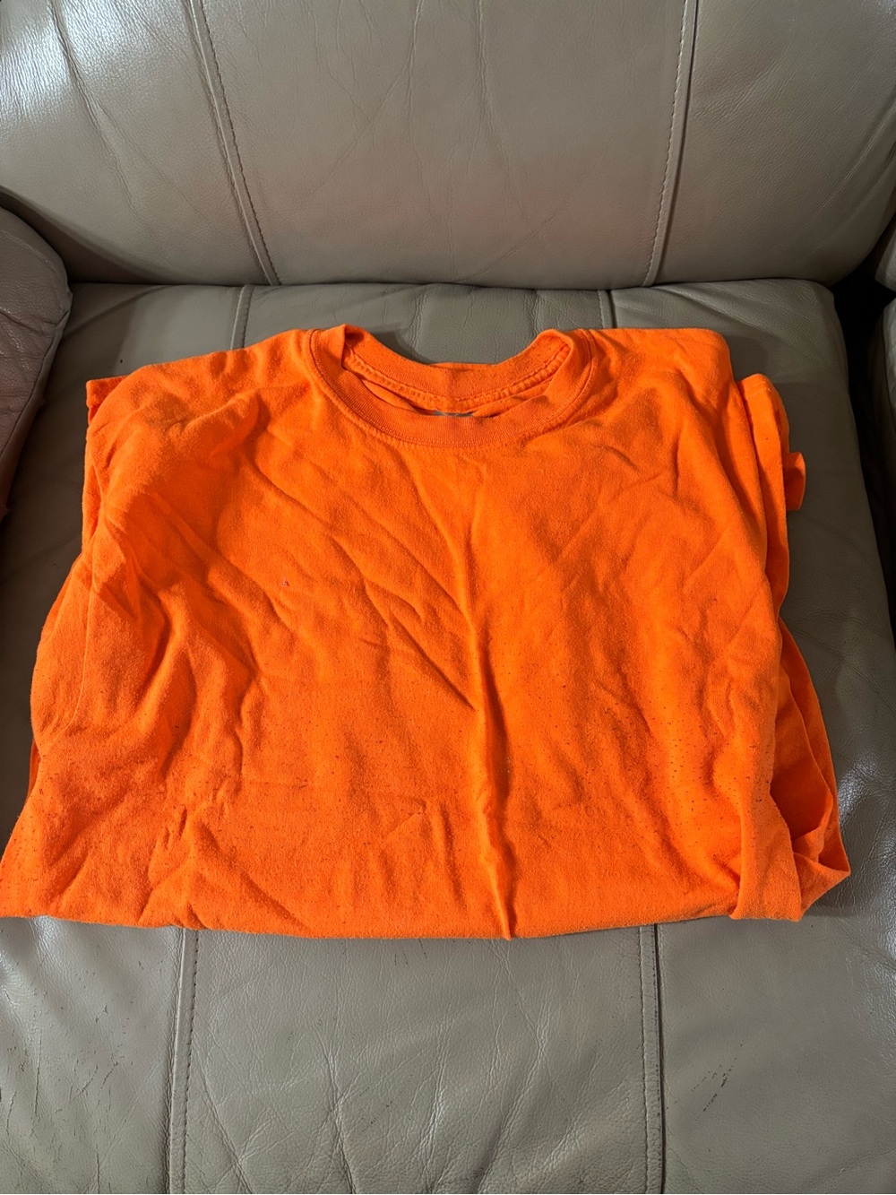 Men's High-Visibility Orange Crew Neck Tee
